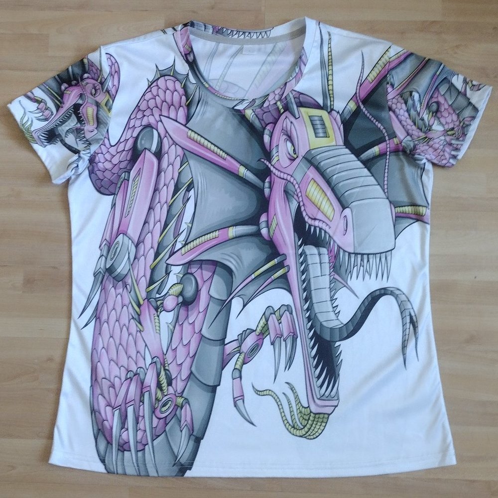 Women's Dragon Cyborg Short-Sleeve T-Shirt, Purple (US L)